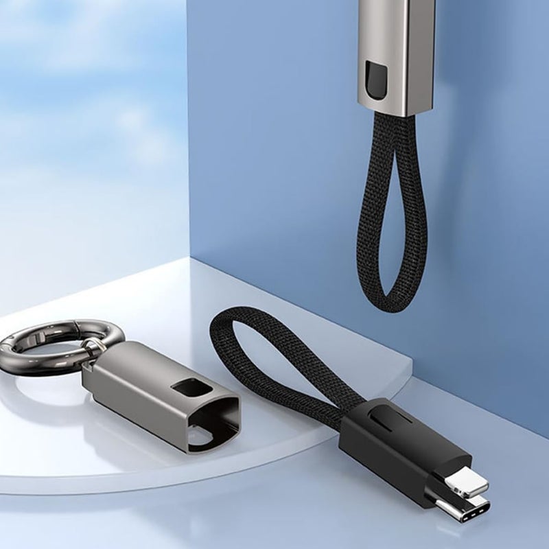 Red PD60W Type C Fast Charging Cable with Lanyard and Mobile Phone Hook - Image 2